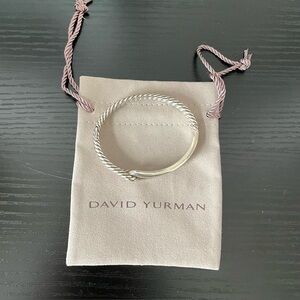 ‼️DAVID YURMAN‼️ Silver Cable Bangle Bracelet - Twisted Rope Design, Small